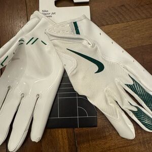 Nike Vapor Jet Football Gloves in White and Green